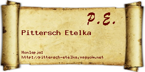 Pittersch Etelka névjegykártya